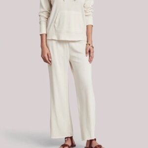 Faherty Oasis Terry Wide Leg Drawstring High Rise Sweatpants NWT